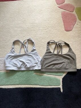 lululemon athletica Energy Sports Bra - striped grey and green